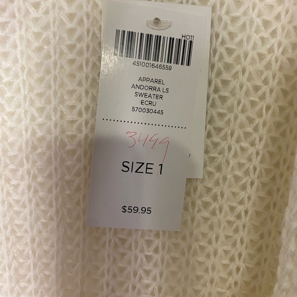 NWT Chicos Open Classic Knit Ivory Sweater Cardigan Size 1 - Picture 3 of 10